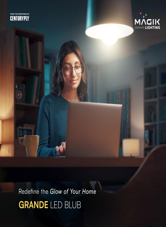 ماجيك مصباح ماجيك جراند LED بقوة 12 واط | أبيض بارد (6500 كلفن) | قاعدة B22 | مصباح LED عالي السطوع للمنزل والمكتب، موفر للطاقة، عمر طويل مع انتشار واسع للضوء (عبوة من قطعة واحدة) - Image 5
